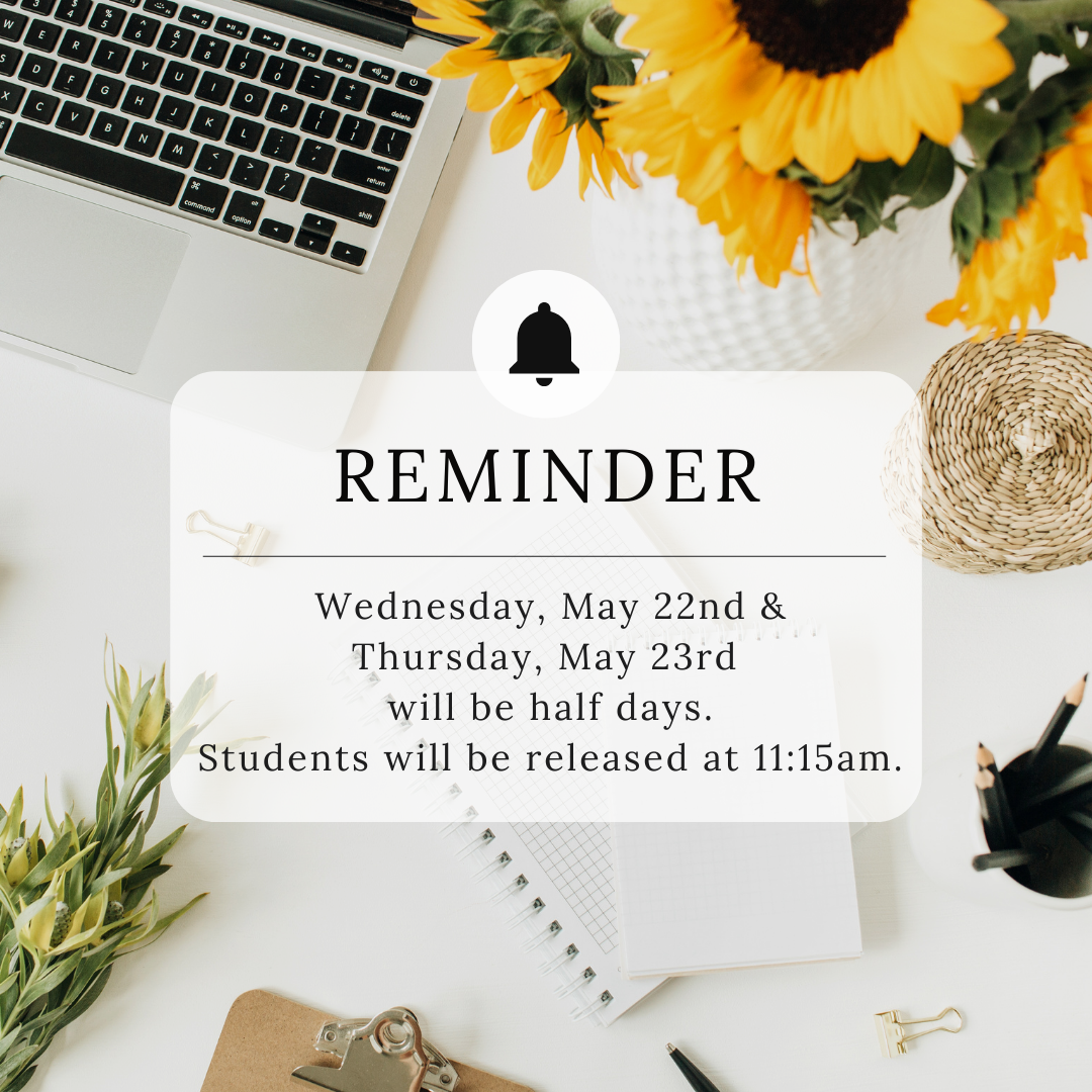 Early Release Information on a background with sunflowers, a notebook, clipboard, pencils and laptop